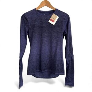 Reebok Women's Heathered Purple reflective Running Long Sleeve Shirt Small